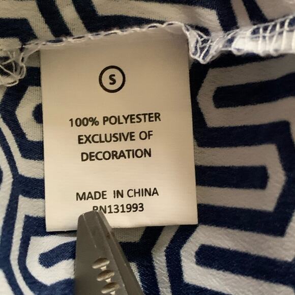 Mud Pie Maxi Dress Blue White Pattern Yellow Tassels Strapless Flowy Dress Small - Picture 4 of 12